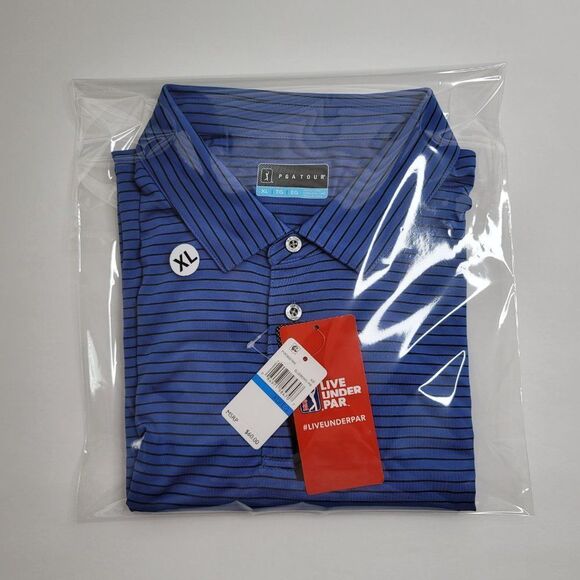 PGA TOUR Men's Single Feeder Striped Polo Shirt - Picture 3 of 3